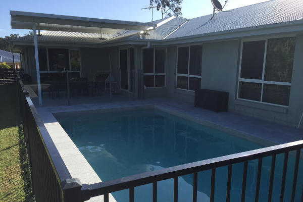 Concrete pool completed by UC Pools in Brisbane